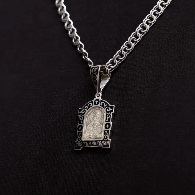 Срібна підвіска Святий Миколай  зображення 5