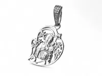 Silver pendant of the Mother of God with a child