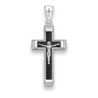 Серебряный крестик с каучуком Большой 