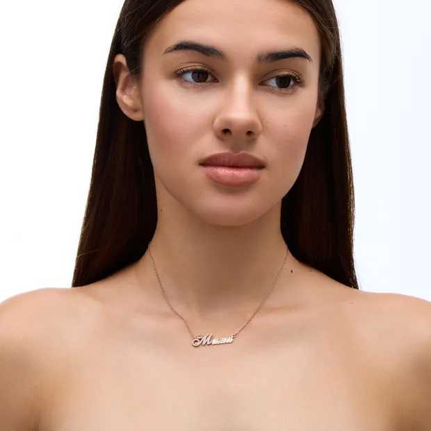 Срібне кольє Мама в позолоті