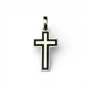 Срібний хрестик зі ставкою емаль Молитва  