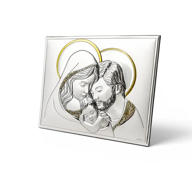 Серебряная икона Семья