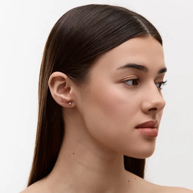 Срібні сережки пусети Фіаніт 