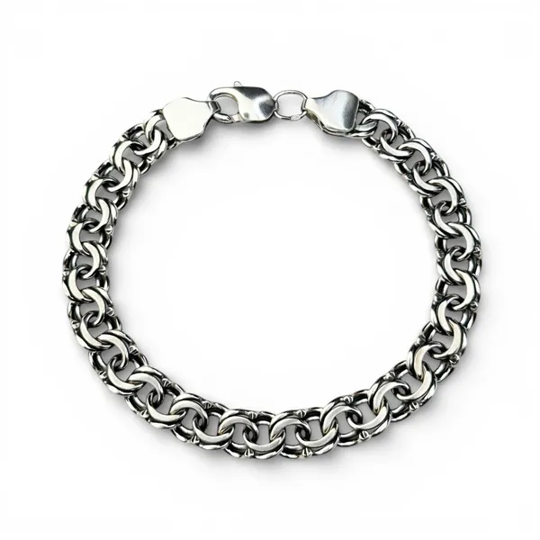 Срібний браслет Плоский Бісмарк 