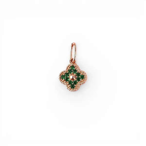 Silver gold plated pendant Clover