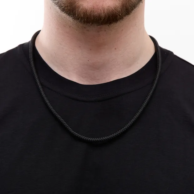 Срібний шнурок шовковий зі вставками /Свобода широкий 