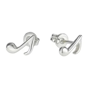 Срібні сережки пусети Ноти  