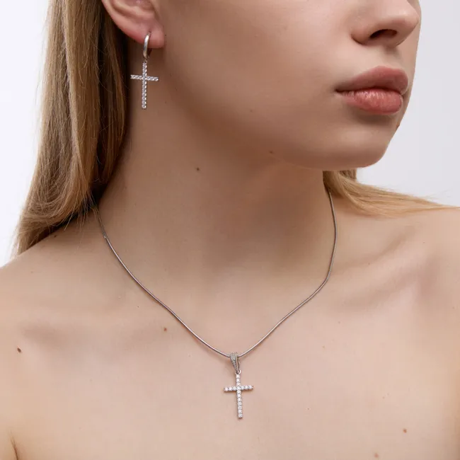 Срібний набір Хрестик  зображення 3