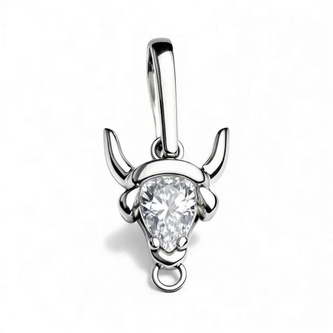 Срібна підвіска Телець 