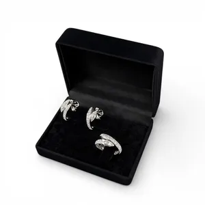 Срібний набір Змія та Футляр під сережки та каблучку 