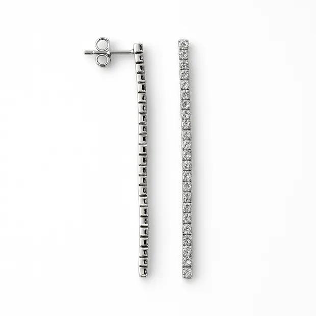 Срібні Сережки Доріжки З Фіанітами 