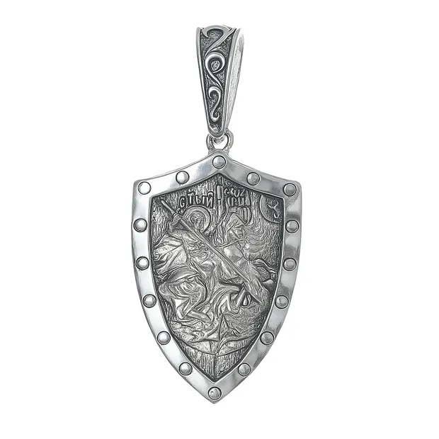 Silver pendant Shield Georgy snake wrangler