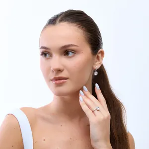 Срібний набір Смарагд прозорий  зображення 4