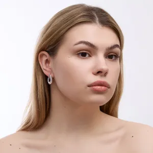 Срібні сережки англійська застібка Лекко   зображення 4