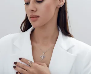 Подарунок для коханої на 8 березня - срібний набір Змійки   зображення 2