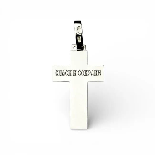 Срібний хрестик зі ставкою емаль Молитва   зображення 6