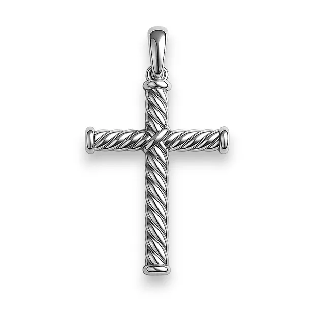 Серебряный крестик Канатный