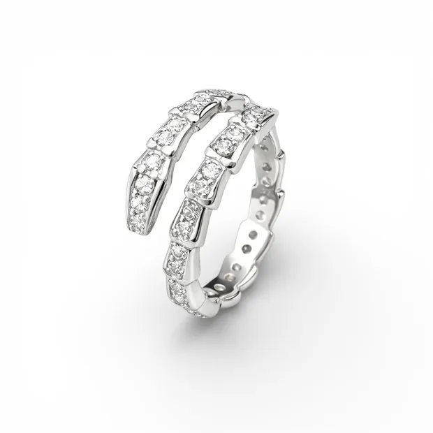 Серебряное кольцо Змея 