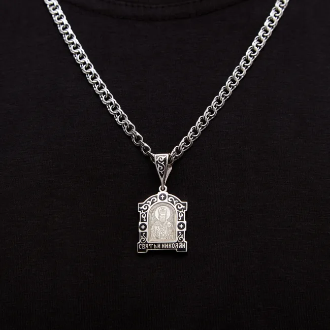 Срібна підвіска Святий Миколай  зображення 4