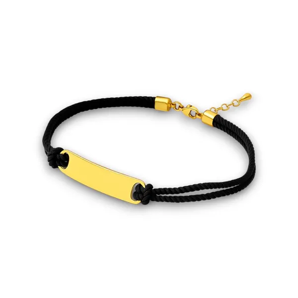 Шовковий браслет зі срібною пластиною в позолоті