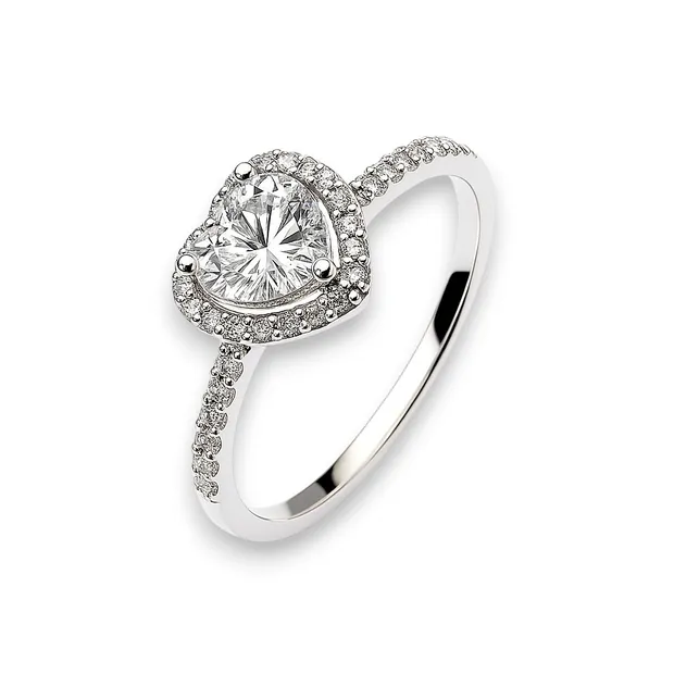 Серебряное кольцо Марсэль со вставкой цырконий Прозрачный 