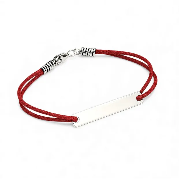 Шовковий браслет зі срібними вставками