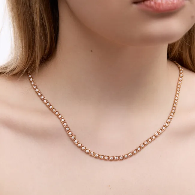 Срібне кольє Арабський Бісмарк в позолоті з фіанітами   зображення 2