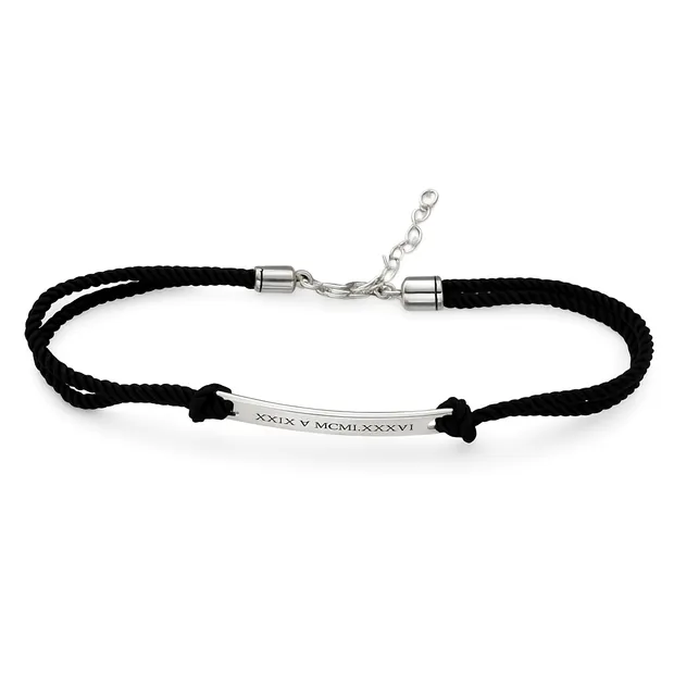 Шовковий браслет зі срібною пластиною