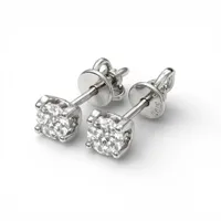 Срібні сережки пусети з фіанітами 5мм