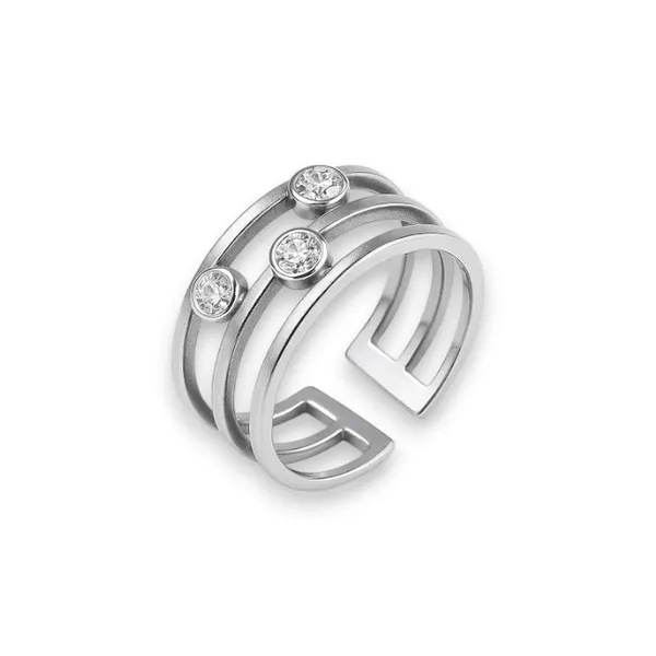 Срібна каблучка фалангова з фіанітами 