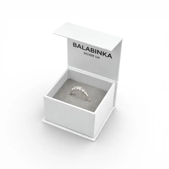 Срібна каблучка Джулія та Коробка під набір "Балабінка" 