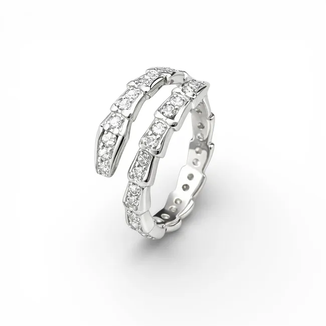 Срібна каблучка Змія  