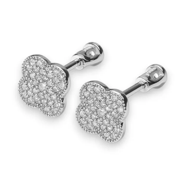 Срібні сережки пусети Конюшина 