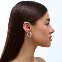 Срібні сережки широкі конго 