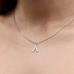 Срібне кольє буква А  зображення 4