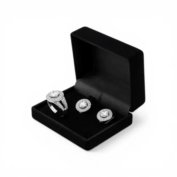 Подарунок для коханої срібний набір Розкіш