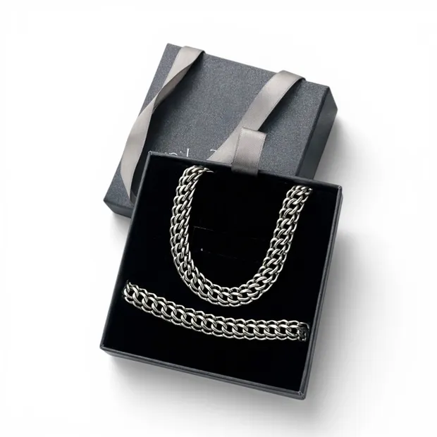 Срібний чоловічий набір Пітон та Сумочка під набір