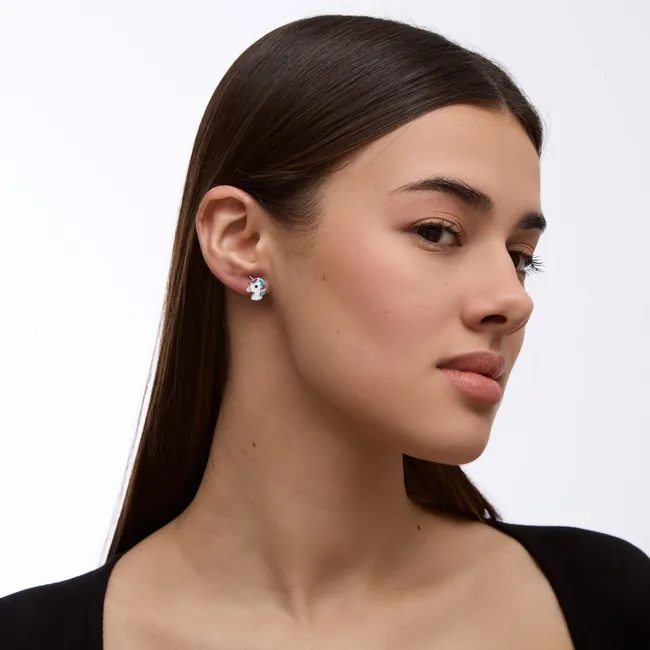 Серебряные серьги Единорог   зображення 4