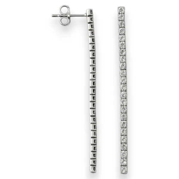 Срібні Сережки Доріжки З Фіанітами 