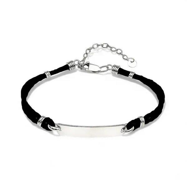 Срібний браслет зі вставками для гравіювання