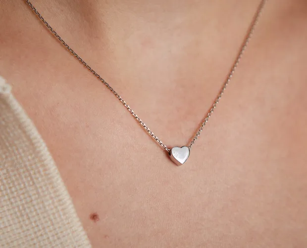 Silver Necklace Heart
