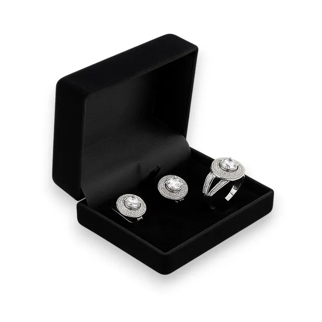 Срібний набір Розкіш та чорний футляр 