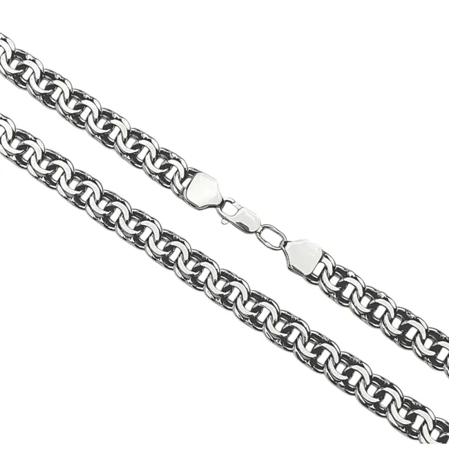 Серебряная цепочка Плоский Бисмарк  