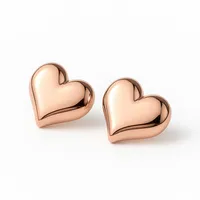 Серебряные серьги Сердечки с позолотой