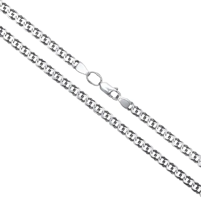 Срібний ланцюжок Плоский Бісмарк  