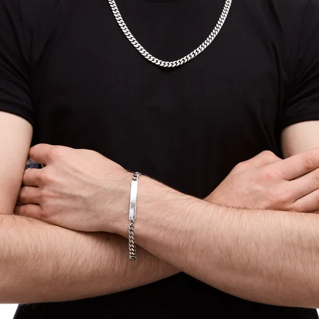 Срібний чоловічий набір Панцирний  зображення 3