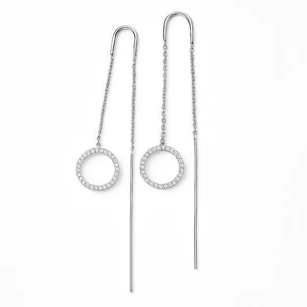 Срібні сережки подвійні протяжки Моніка