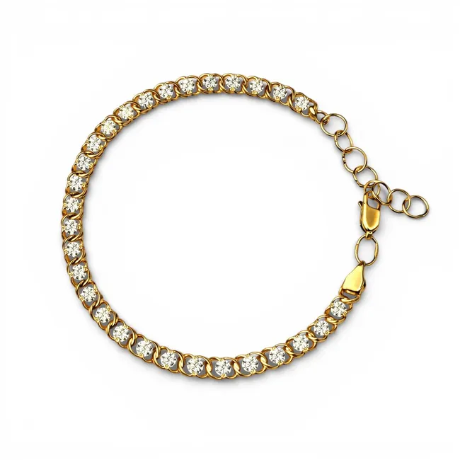 Срібний браслет з позолотою Арабський Бісмарк з фіанітами 