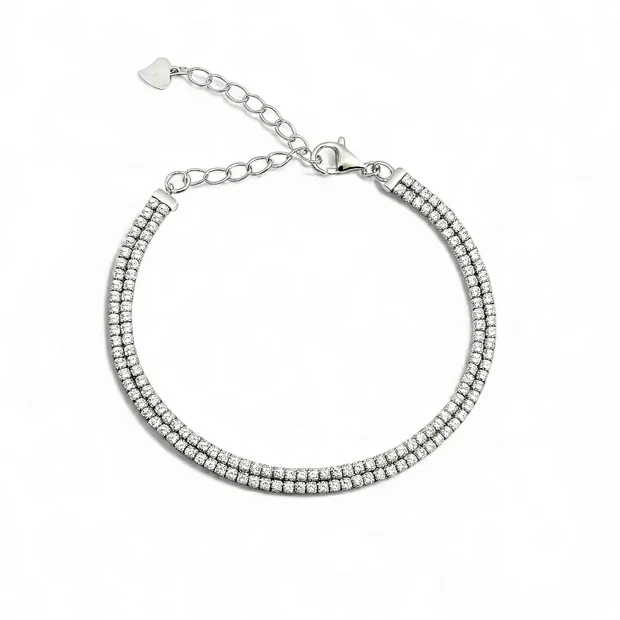 Срібний Браслет Доріжка З Фіанітами 