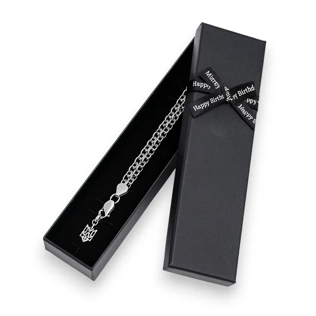 Срібний набір подвійний якір та подарункове пакування   зображення 2